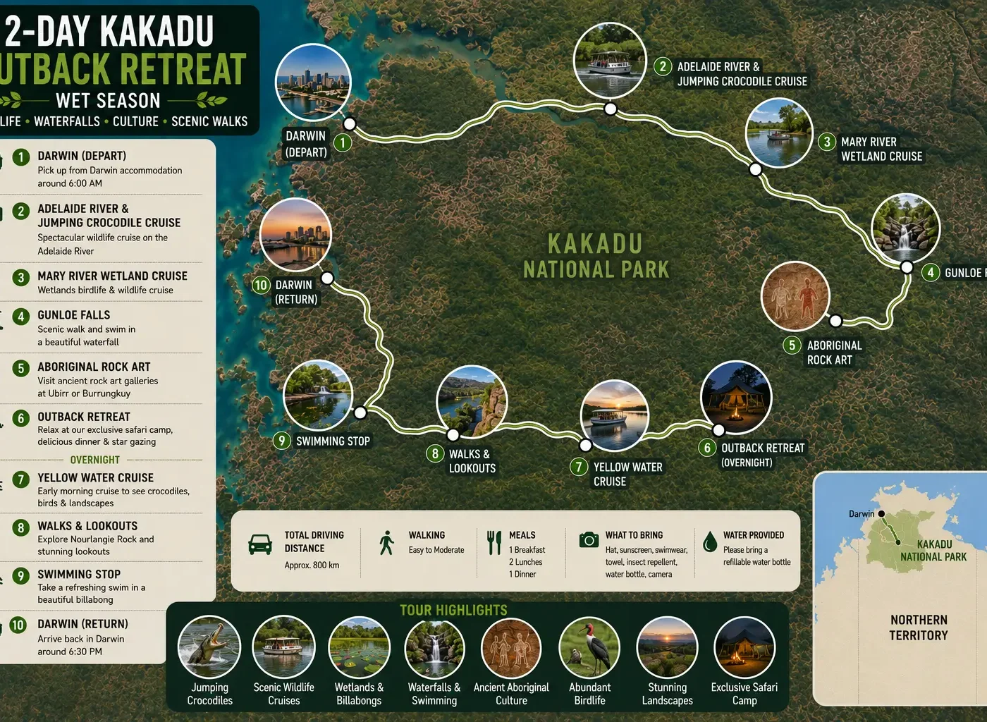 2 Day Kakadu Tour from Darwin map