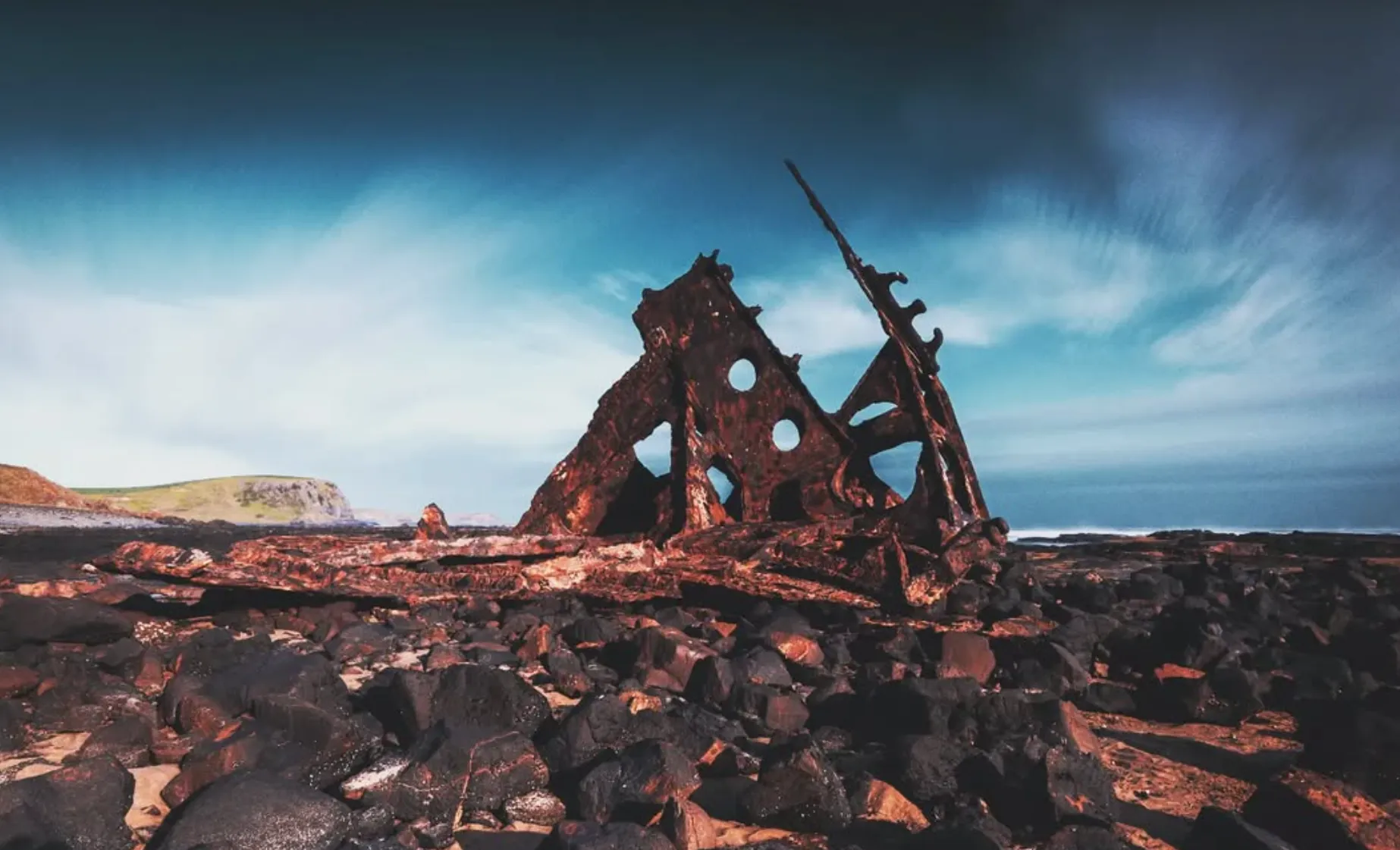 SS Speke shipwreck at Kitty Miller Bay