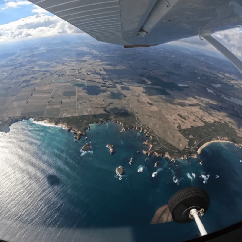 Skydive over the coastline Great Ocean Road