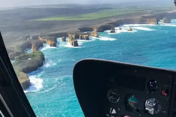 Scenic helicopter ride over Great Ocean Road