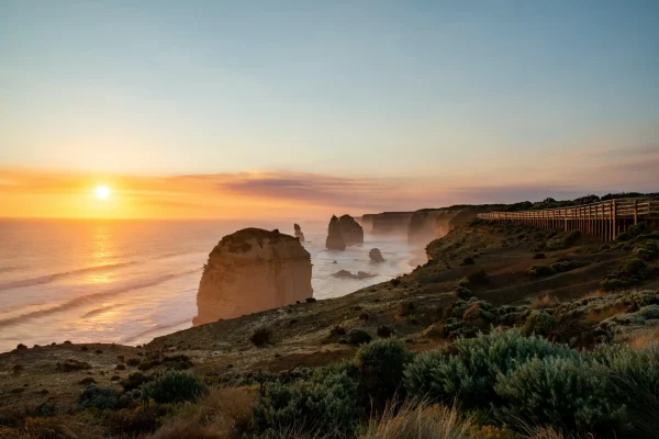 sunset great ocean road