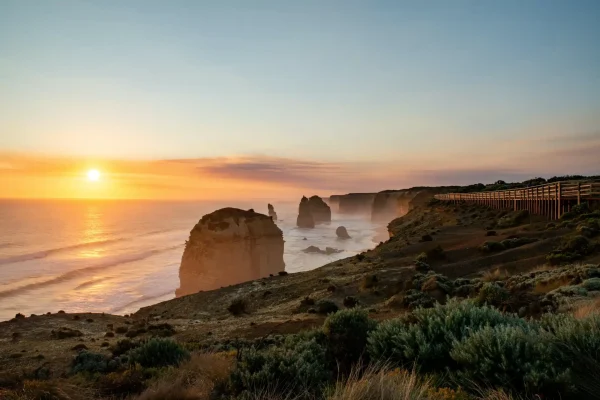 sunset great ocean road